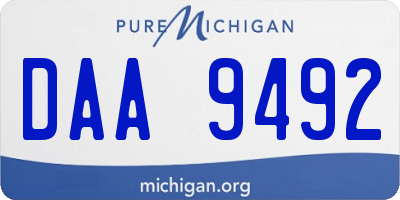 MI license plate DAA9492