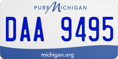 MI license plate DAA9495