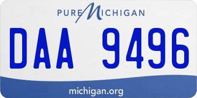 MI license plate DAA9496