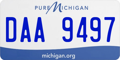 MI license plate DAA9497