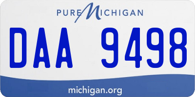 MI license plate DAA9498