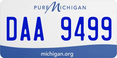 MI license plate DAA9499