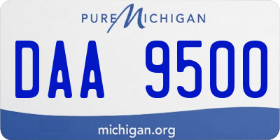 MI license plate DAA9500