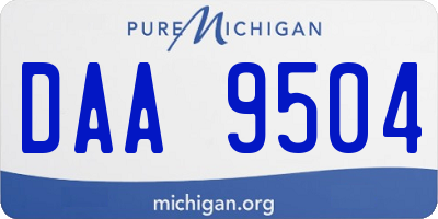 MI license plate DAA9504