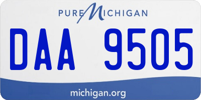 MI license plate DAA9505