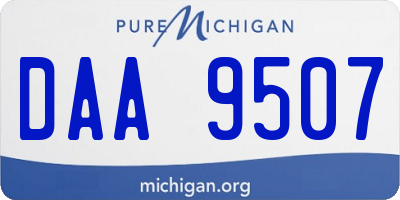 MI license plate DAA9507