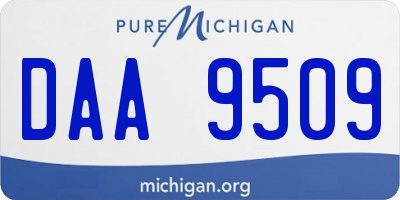 MI license plate DAA9509