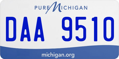 MI license plate DAA9510