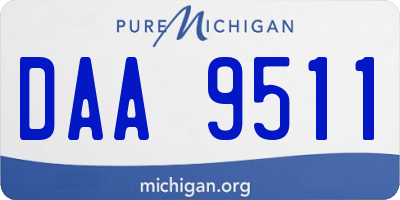 MI license plate DAA9511