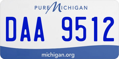 MI license plate DAA9512
