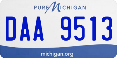 MI license plate DAA9513