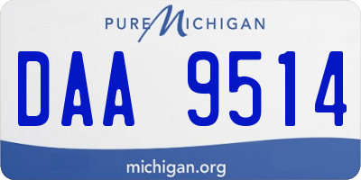 MI license plate DAA9514