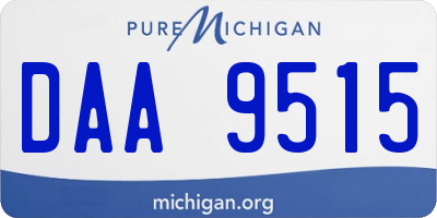 MI license plate DAA9515