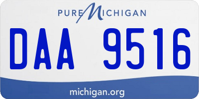 MI license plate DAA9516