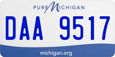 MI license plate DAA9517