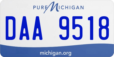 MI license plate DAA9518