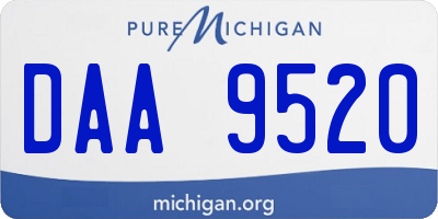 MI license plate DAA9520