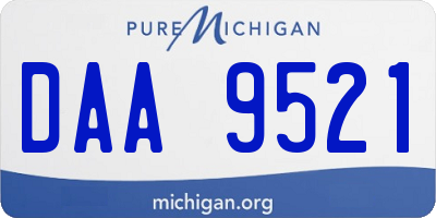 MI license plate DAA9521