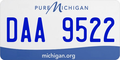 MI license plate DAA9522