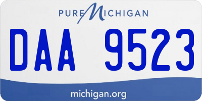 MI license plate DAA9523