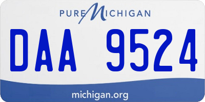 MI license plate DAA9524