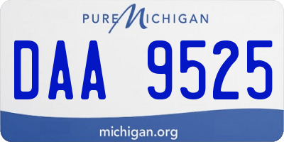 MI license plate DAA9525