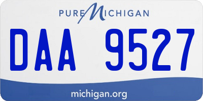 MI license plate DAA9527