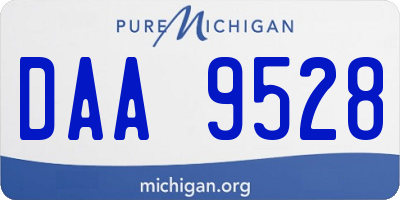 MI license plate DAA9528