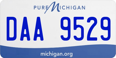 MI license plate DAA9529