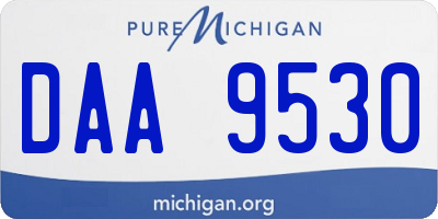 MI license plate DAA9530
