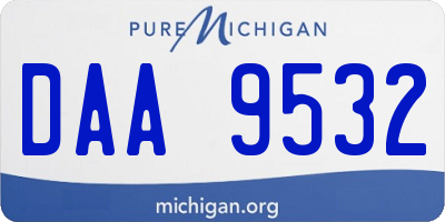 MI license plate DAA9532