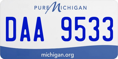 MI license plate DAA9533