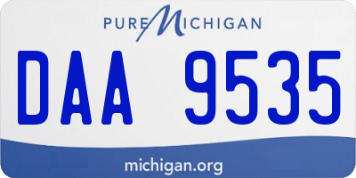 MI license plate DAA9535