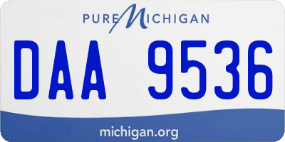MI license plate DAA9536