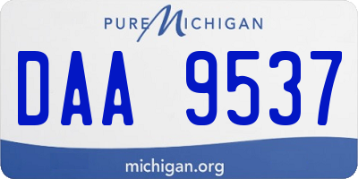 MI license plate DAA9537