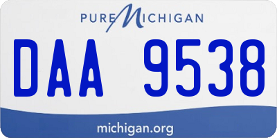 MI license plate DAA9538