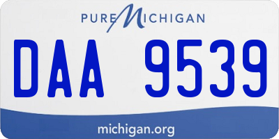 MI license plate DAA9539