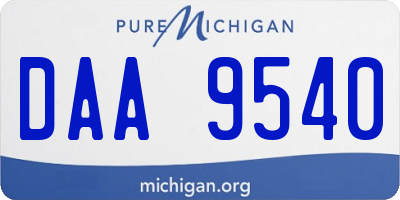 MI license plate DAA9540