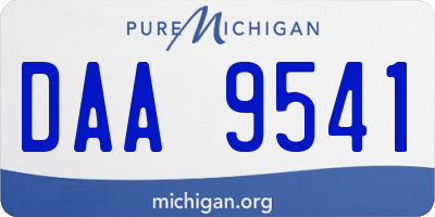 MI license plate DAA9541