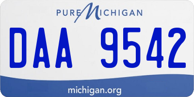 MI license plate DAA9542