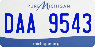 MI license plate DAA9543