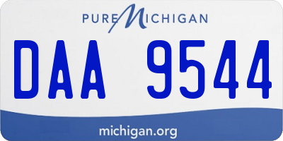 MI license plate DAA9544