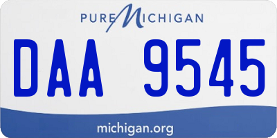 MI license plate DAA9545