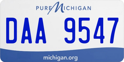 MI license plate DAA9547