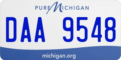 MI license plate DAA9548
