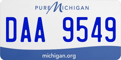MI license plate DAA9549