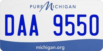 MI license plate DAA9550