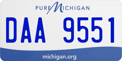 MI license plate DAA9551