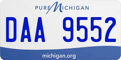 MI license plate DAA9552