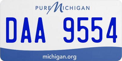 MI license plate DAA9554